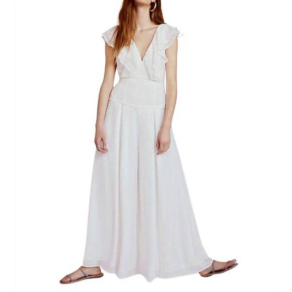 NEW FREE PEOPLE jacy jumpsuit in white - Picture 1 of 3
